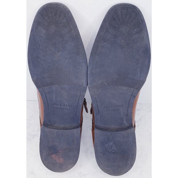 COLE HAAN Grand. OS Double Monk Strap Dress Shoes Brown Leather Men's Size 11 M - Picture 8 of 16